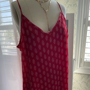Old Navy Red Printed Spaghetti Strap Dress size L